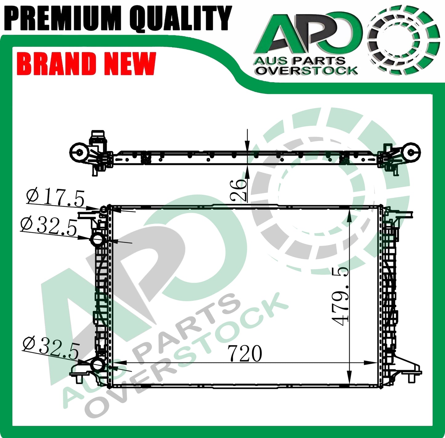 Radiator For AUDI A5 ALLROAD F5 2.0T 2.0TD Petrol / Diesel / Hybrid 2016-On