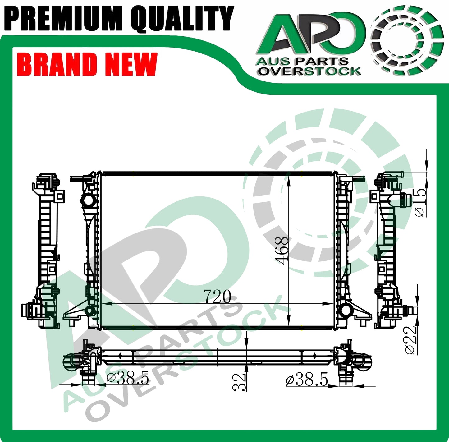 Radiator For AUDI A5 RS5 F5 S5 B9 2.9TFSI 3.0TFSI Petrol 3.0TDI Diesel 9/2016-On