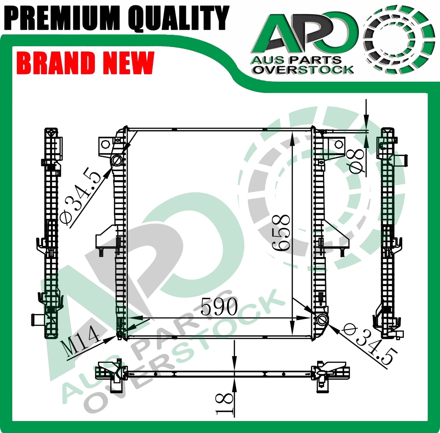 Radiator For FORD EVEREST UA II 2.0L 4Cyl Turbo Diesel 2018-On