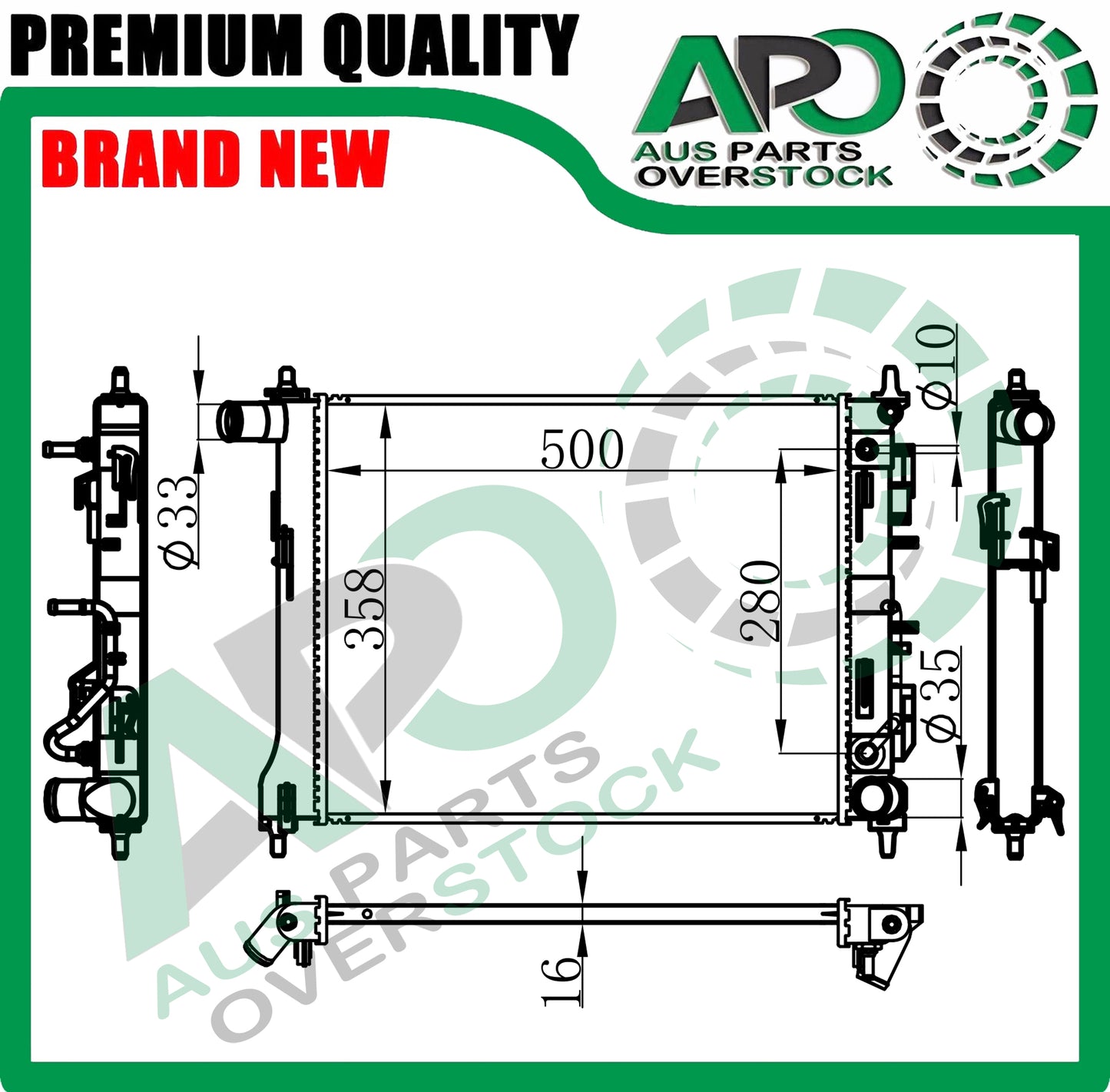 Radiator For KIA RIO YB 1.4L Turbo Petrol Auto Manual 2017-On