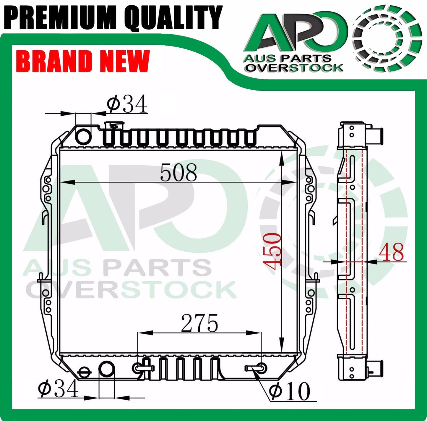 Radiator For TOYOTA Hilux LN50 LN65 LN85 LN86 2.4L Diesel 83-91 450mm H
