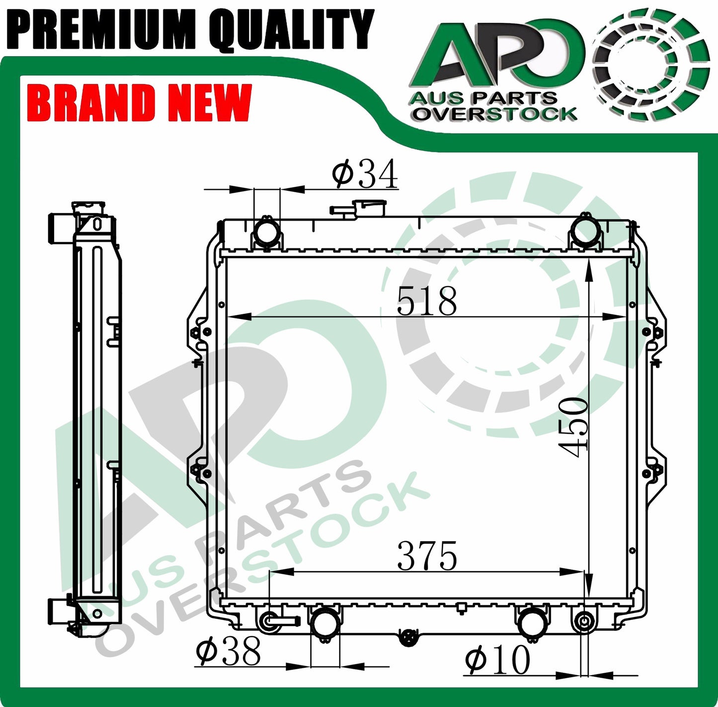 Radiator For TOYOTA HILUX KZN LN147 LN167 LN172 3.0L Diesel 1997-05 36mm