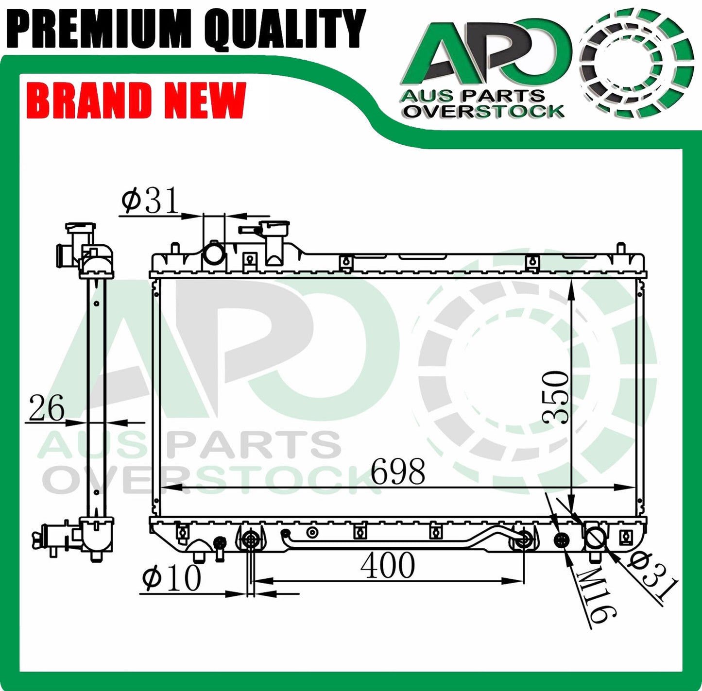 Radiator for TOYOTA RAV4 RAV 4 SXA11R Auto Mamual 1997-9/2000 Pin Mount