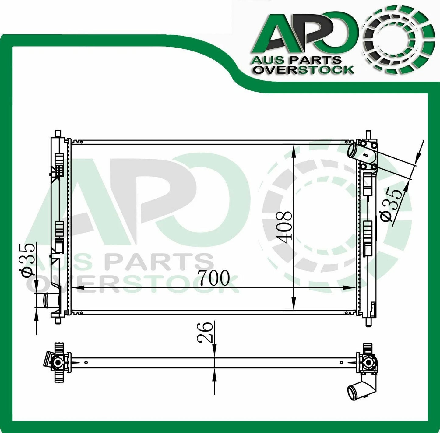 Radiator for Mitsubishi Lancer CJ CF EVO 10 10/2007-On Auto Manual