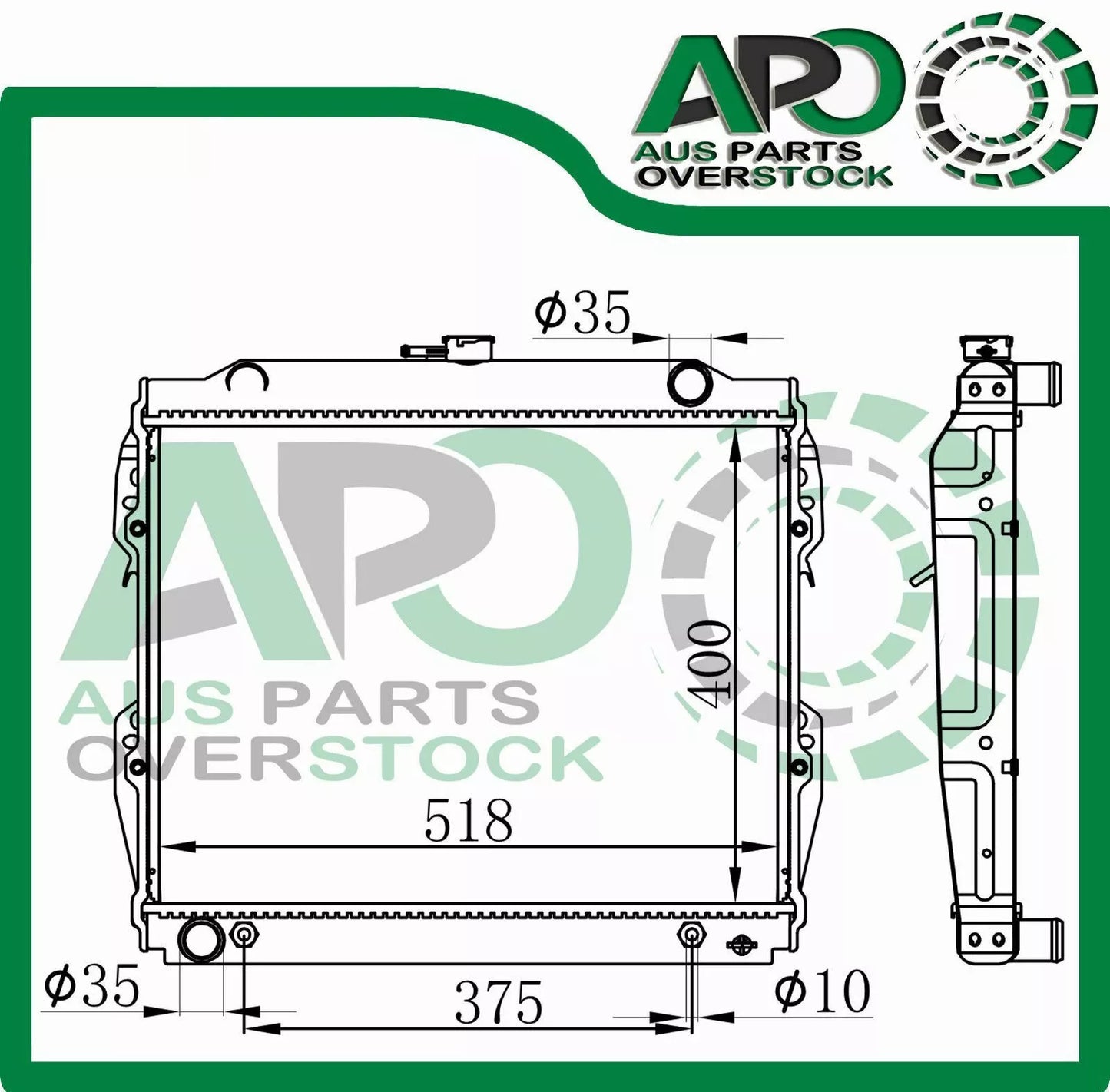 Radiator for Toyota Hilux RN85 YN85 22R 4Cyl 88-97 Petrol (400 H)