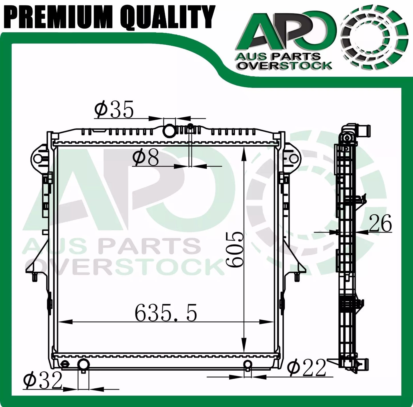 Radiator For FORD RANGER PX / MAZDA BT-50 2.2L 3.2L Turbo Diesel 2011-On