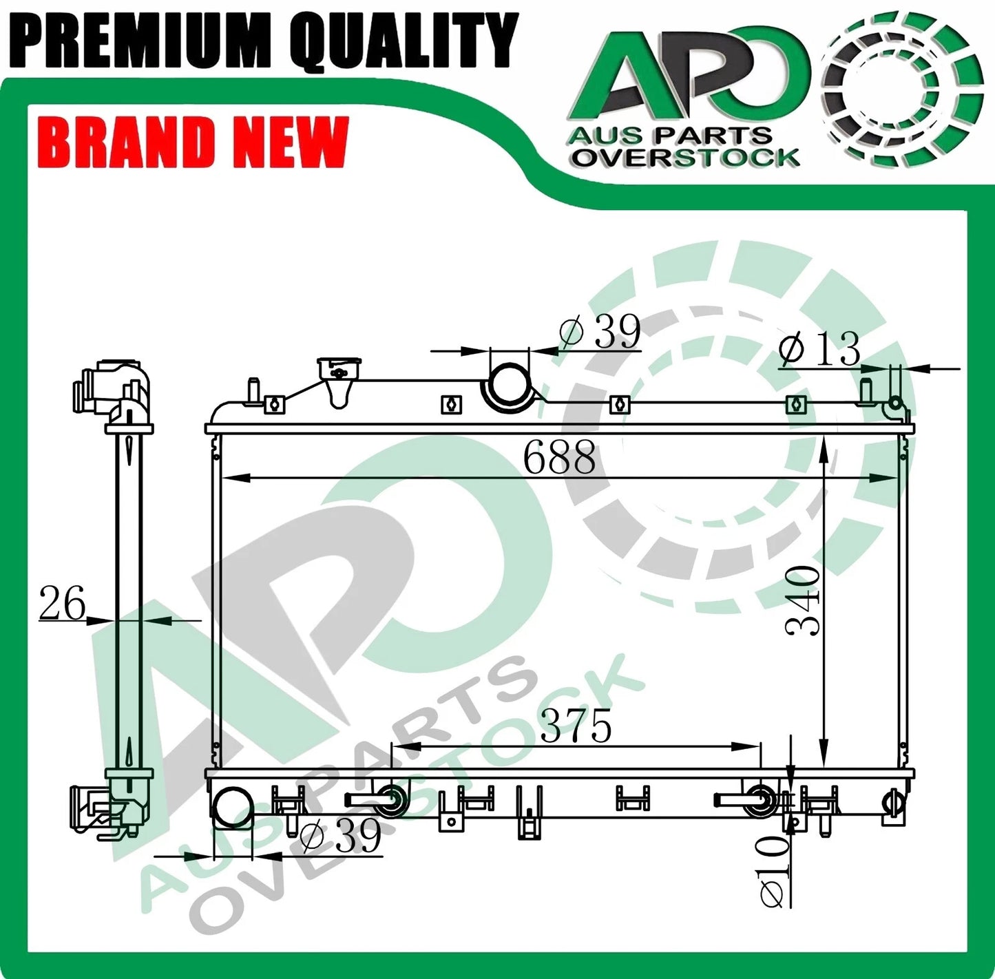 Full Alloy Radiator For SUBARU FORESTER IMPREZA WRX OUTBACK EJ20 2.0L EJ25 2.5L 2007-On