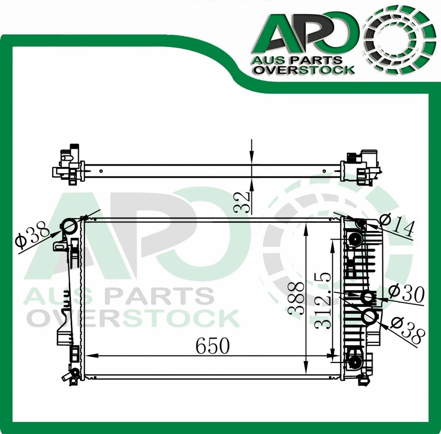 Radiator For Mercedes VITO W639 109 110 111 113 115 116 120 122 CDI Diesel 2003-2014