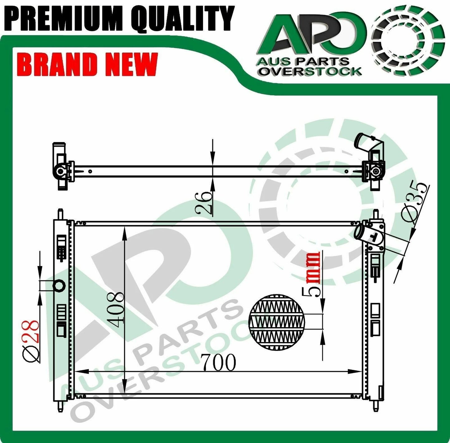 Radiator For CITROEN C4 AIRCROSS 1.6L Diesel Auto Manual 2012-