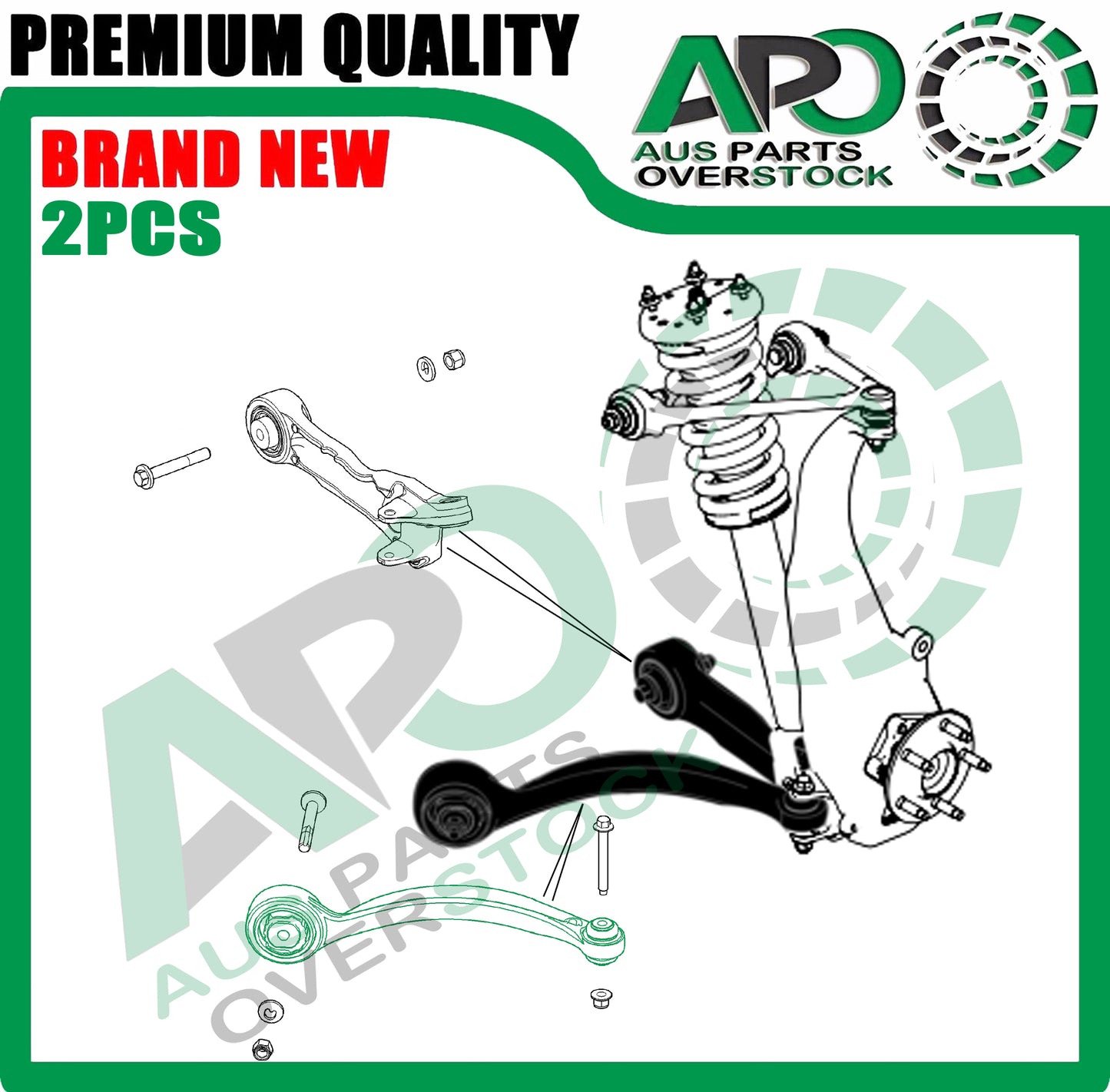 Front Lower Right Left Curved Control Arms for JAGUAR XF X250 2008-2015