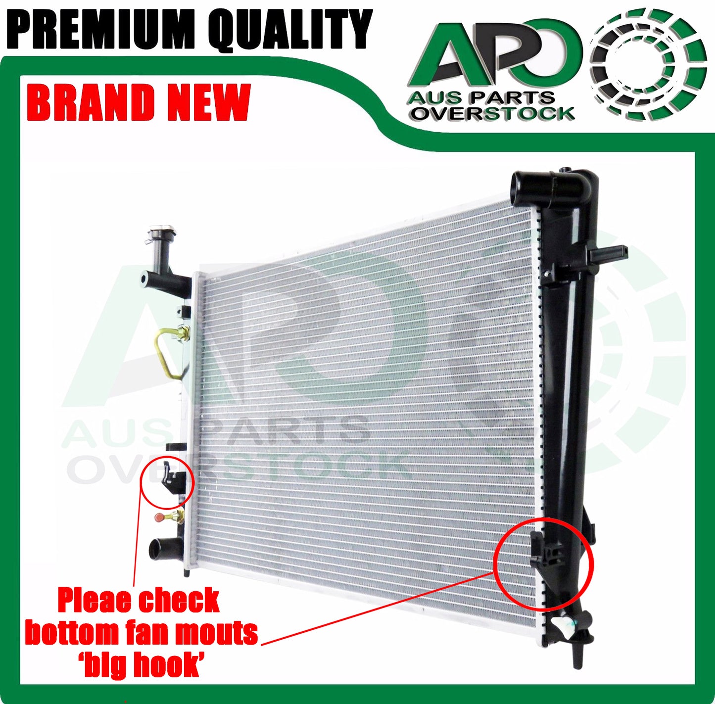 Radiator For HYUNDAI Tucson JM 2004–2010 Big Mounts Free Cap