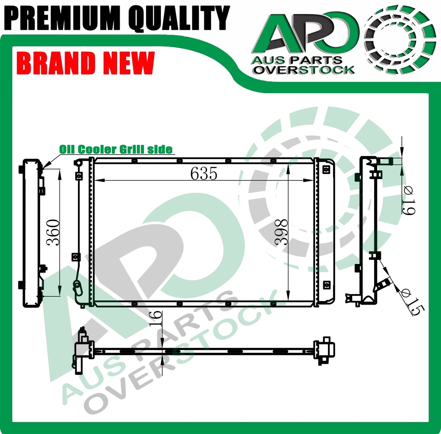AUX Radiator For HYUNDAI IONIQ AE 1.6L Hybrid Petrol 3/2016-7/2022