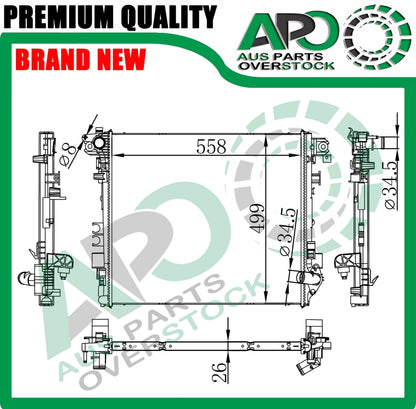 Radiator For JEEP GLADIATOR JT 3.6L Petrol Auto Manual 2019-On
