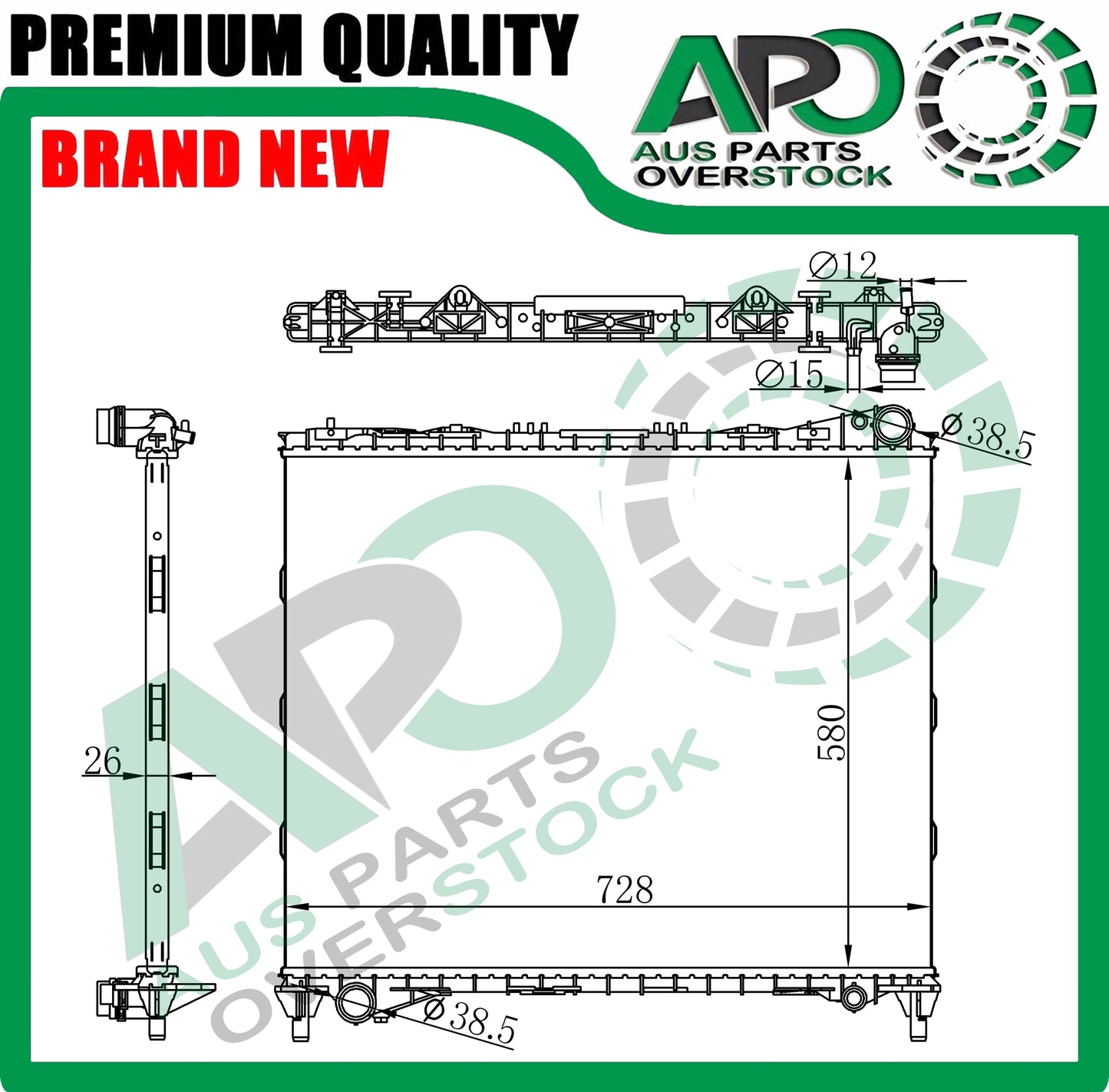 Radiator For LANDROVER DISCOVERY L462 3.0T Diesel 9/2016-On