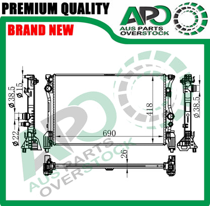 Radiator For Mercedes MARCO POLO W447 220 250 2.2L Diesel 3/2015-On
