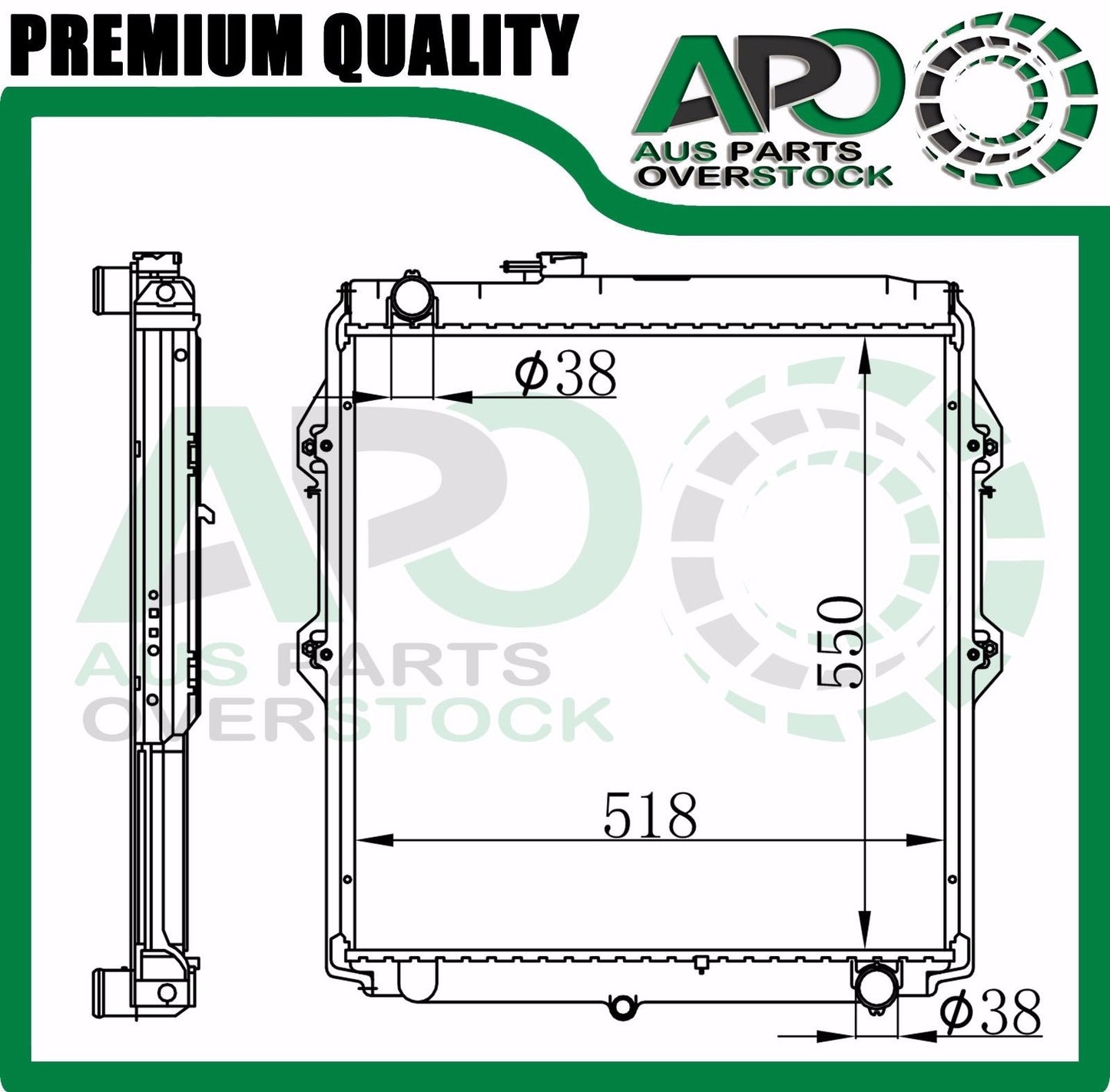 Radiator FOR TOYOTA Hilux LN16/17# 97-05 3.0L TURBO DIESEL 550mm H