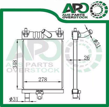 Auxiliary Radiator For TOYOTA Hiace Turbo Diesel KHD 2005-on