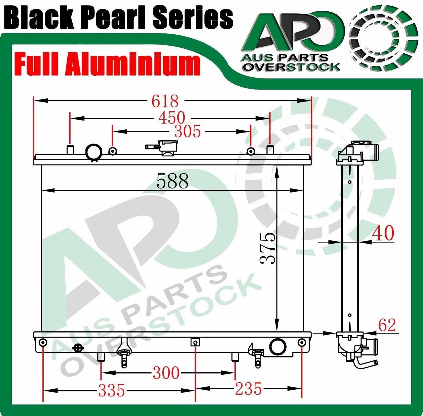 Full Alloy Radiator For Mitsubishi TRITON MK 2.4L Petol / 2.8L Diesel 10/1996-6/2006