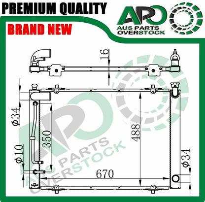 Radiator Fit TOYOTA ALPHARD ANH10W ANH15W 2.4L 4Cyl 2002-4/2008