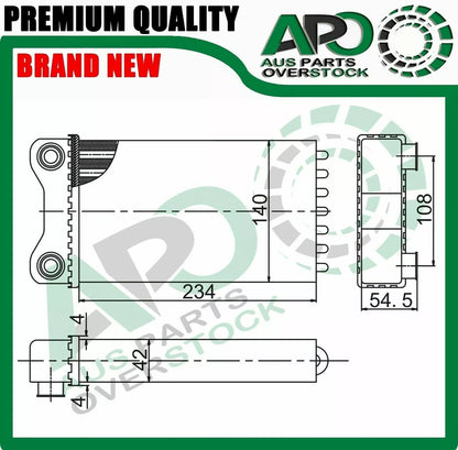 Heater Core For AUDI A 4 / S 4 B6 B7 Petrol Diesel 12/2000-On