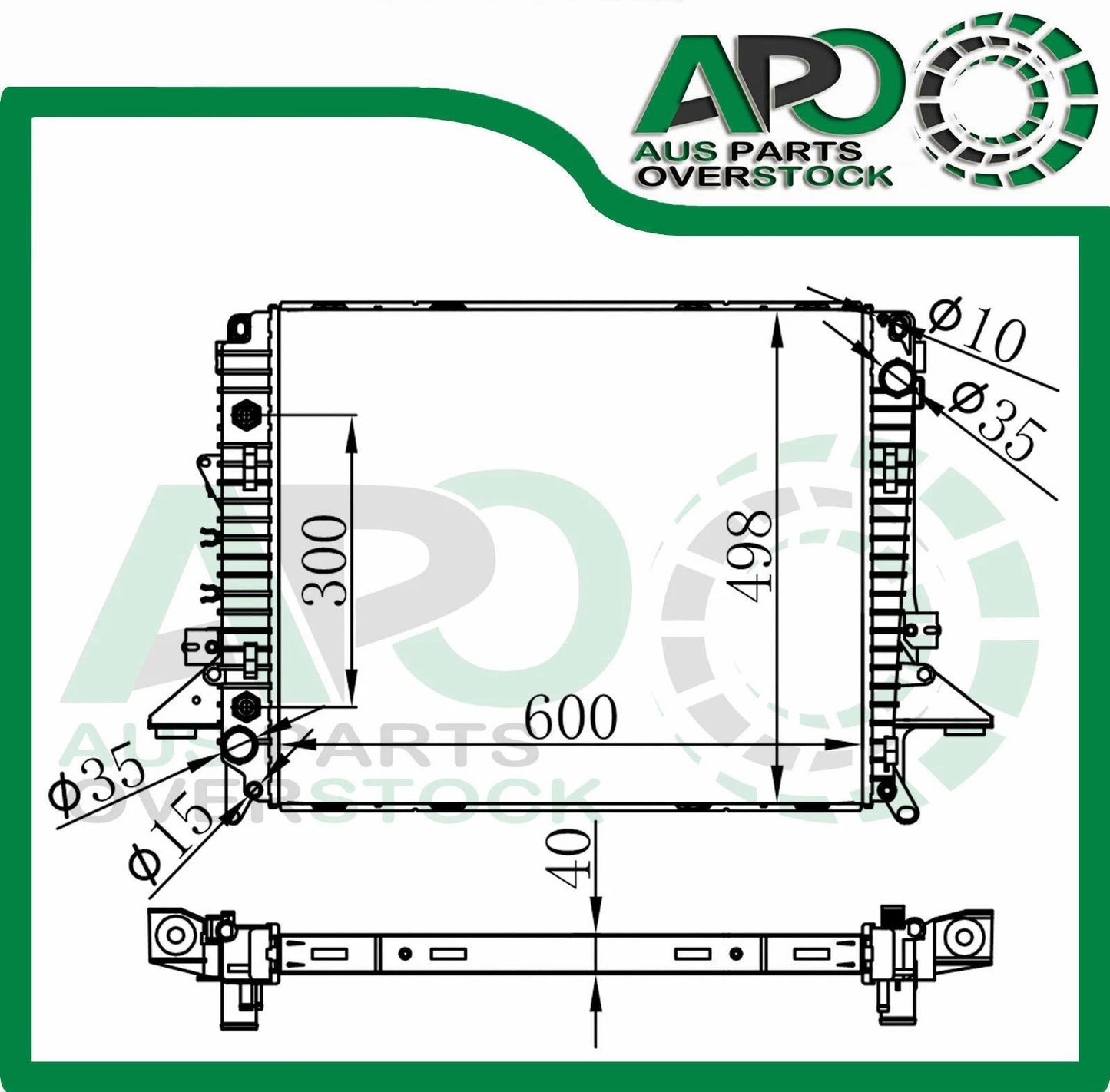Radiator for Landrover Discovery Series 3 TAA L319 2.7L V6 Turbo Diesel
